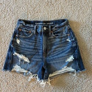 American Eagle Outfitters Women's Blue Denim Shorts - 90s boyfriend short